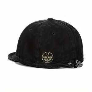 A Cap Stylish/Versatile Short-Brim Baseball Cap for Men, Black Sun Protection